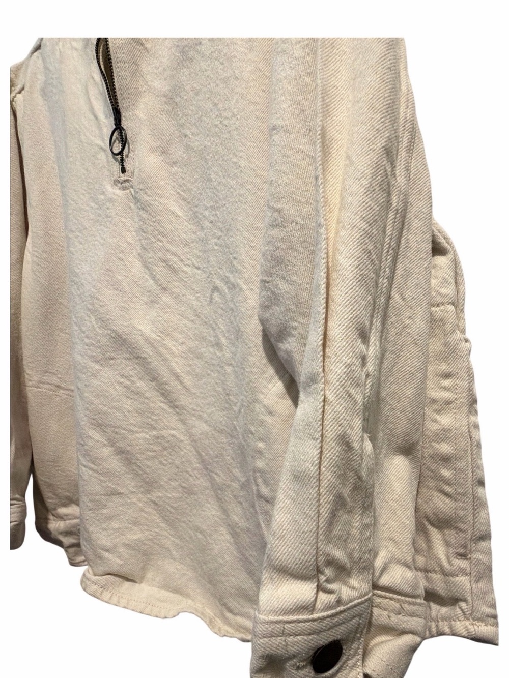 NWOT Zara Oversized Half-Zip Denim Pullover - Picture 4 of 7